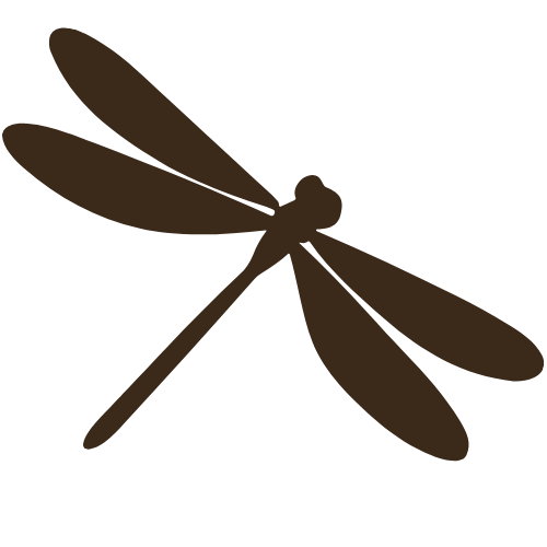 Dragonfly branding icon for Crown Realty Services, symbolizing elegance and transformation