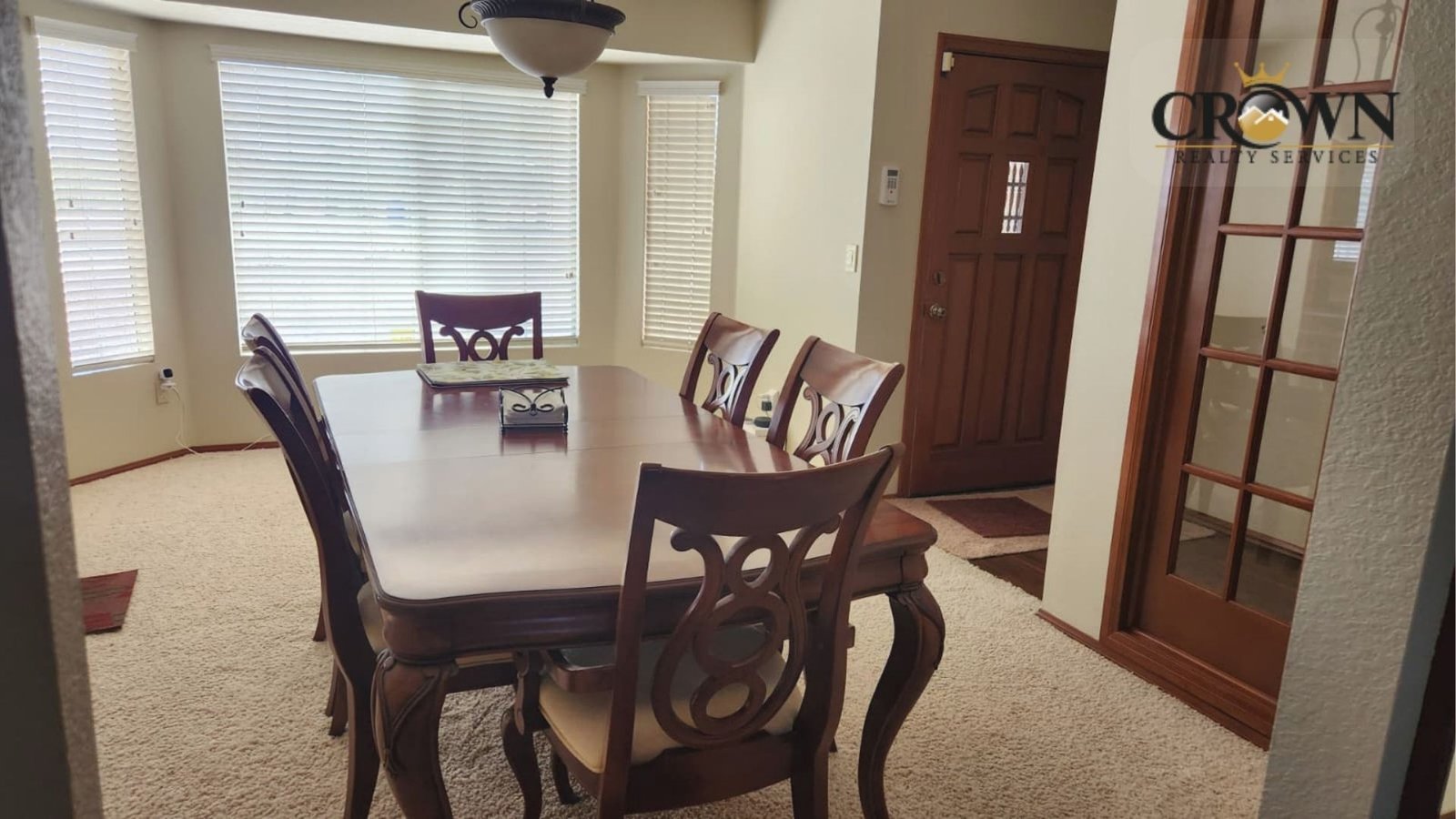 Dedicated interior dining room area next to the kitchen in the Phelan ranch property.