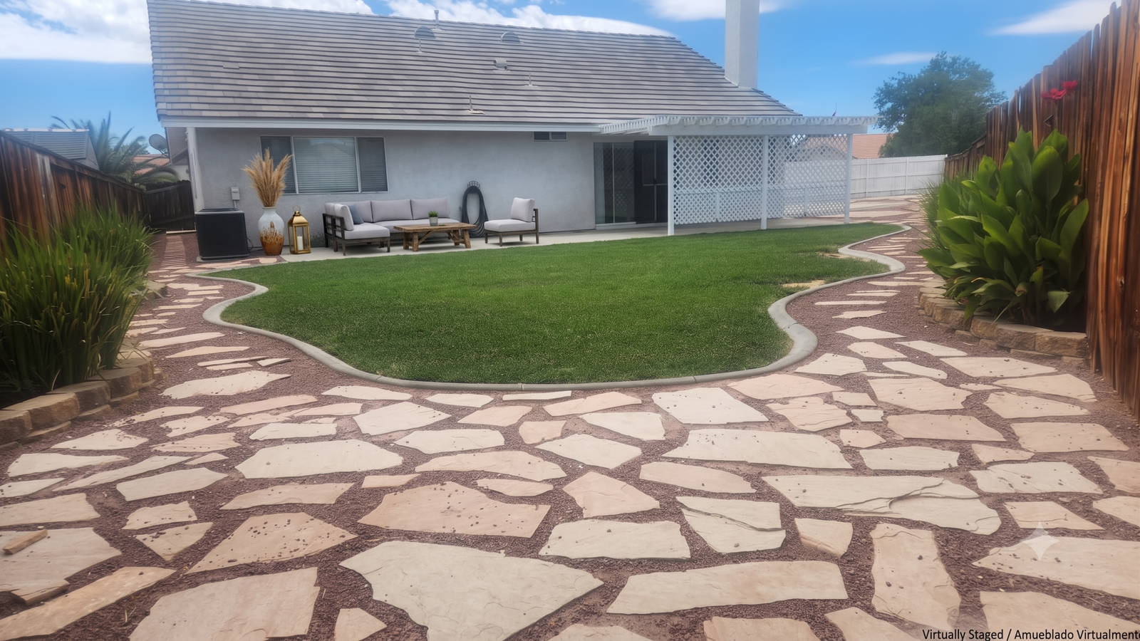 Large backyard space with no HOA restrictions in Crown Realty Services property